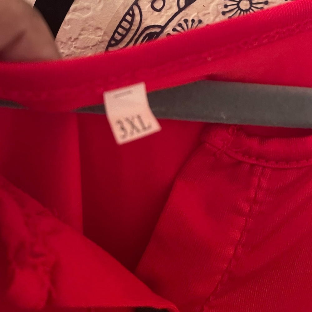 Womens Short sleeve red thin button front top size 3XL pre-owned - Picture 2 of 11